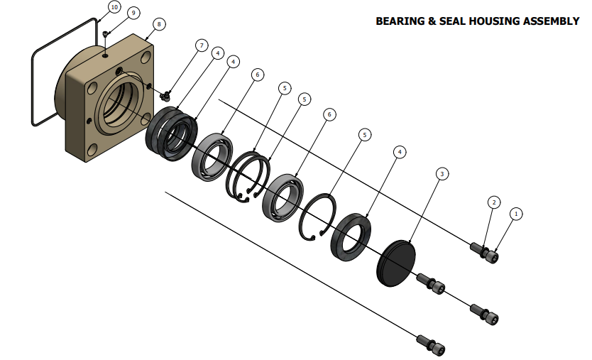 Bearing and seal housing assembly